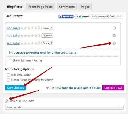 Star Rating WordPress plug-in - top