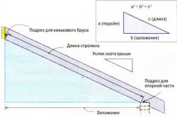 Secțiunea transversală a exemplului de calcul căpriori, Walkthrough