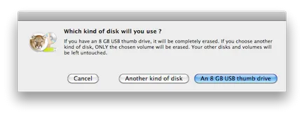 Creați o unitate bootabil USB flash sau un disc cu leu de munte OS X, prostomac