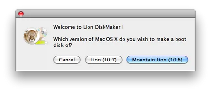 Hozzon létre egy bootolható USB flash meghajtóra vagy egy lemezt OS X hegyi oroszlán, prostomac