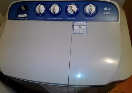 Полуавтоматични перална машина с центрофугиране, промиване и канализация, със схема Сибир машина центрофуга
