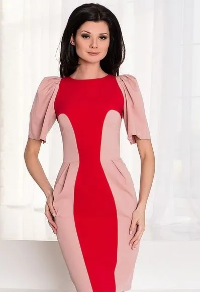 Slim figura rochie cu panouri laterale fotografie