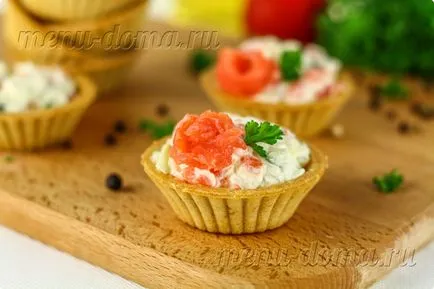 Tartlets az ünnepi asztal (receptek fotókkal)