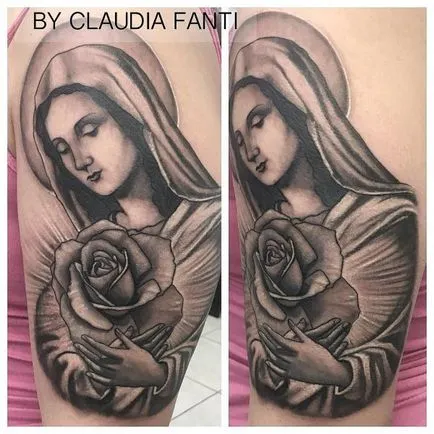 Татуировка на Божията Майка стойността на татуировки, снимки, скици