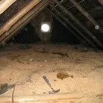 Izolarea termică a plafonului din interiorul spumei, și o casă particulară din lemn