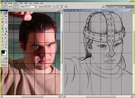 Урок фотошоп рисунка портрет в стила на фантазията, компютър