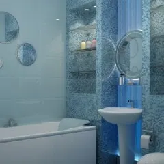 Bath kék fotó, adja meg a stílus, design javaslatok