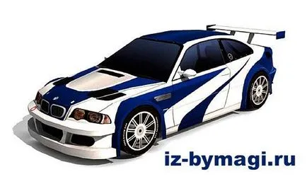 BMW M3 GTR papír - szkennelés nyomtatáshoz és ragasztás