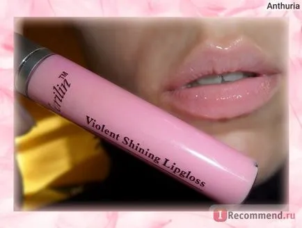 Lip Gloss Merilin lipgloss violent strălucitoare - «roz moale revizuirea luciu drăguț roz