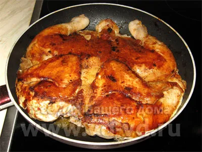 Képek recept csirke dohány, hogyan kell főzni egy csirke dohány, mindent az otthoni