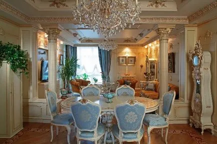 В интериора в бароков стил, дизайн и интериорния дизайн на апартаменти в снимката Барок