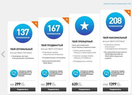 Interaktív TV csatorna lista Rostelecom és kapcsolat