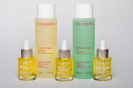 Козметични масла за лице Clarins лотос, сантал, Орхидея Bleue, красота вътрешна за