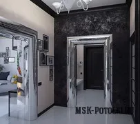 Черен таван в коридора на снимки, дизайн