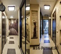 Черен таван в коридора на снимки, дизайн