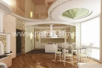 Опънати тавани в вила дом в Москва, най-евтината цена за къща potlki на инсталирането 1Q м