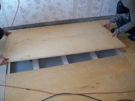 Podele din placaj pe podele din lemn, linoleum acasă cu propriile lor mâini