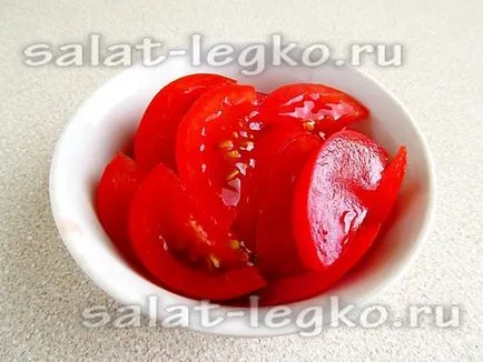 Zöldség saláta rizs, paradicsom és paprika, recept