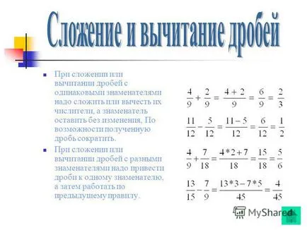 Представяне на това, което знаем за фракции - целта на урока отново, обобщава и затвърдят знанията