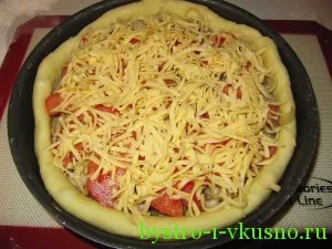 Recept torta csirke és gomba, gyors és ízletes