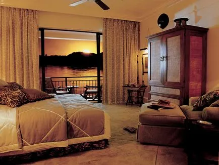 Dormitor în stil african, design interior, podea, pereți