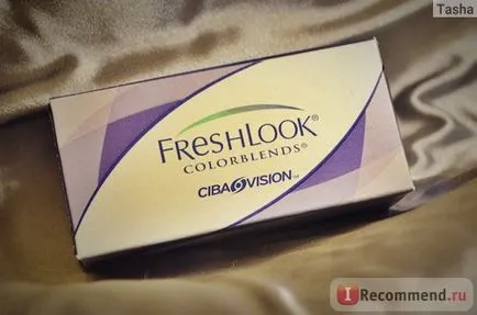 Цветни контактни лещи Ciba визия freshlook colorblends - «сиво - сини лещи за кафяви очи