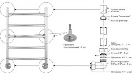 Áramló törülközőmelegítővel a csomópont, hogy do teplomonstr