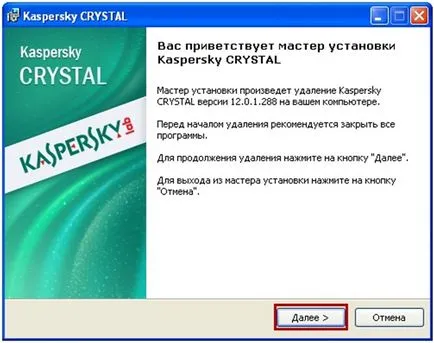 Eltávolítása Antivirus Kaspersky