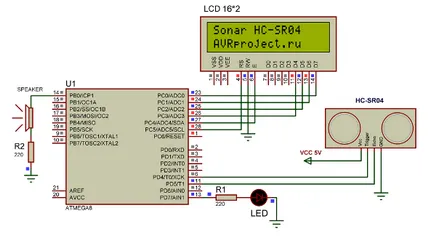 Ултразвуков Разстояние мерител HC-sr04 - как да се свържете - AVR - проекти за микроконтролери AVR