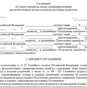 Издръжка на дете за поддръжката на родителите пенсионери документи с формат