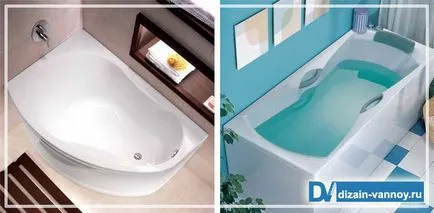 căzi de baie acrilice - tipuri, asimetrici forme, dimensiuni și de instalare
