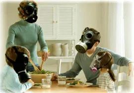 Вътрешен замърсители на въздуха вреди ПДЧ, бетон, килим, мокет ...