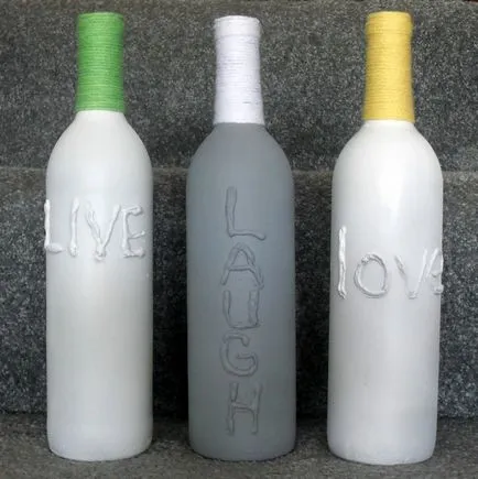 Декор бутилки със собствените си ръце и ръководене на идеи от rusavtolak компанията