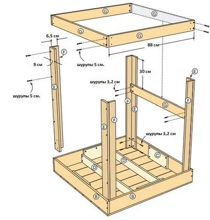 Дървена маса с ръцете си
