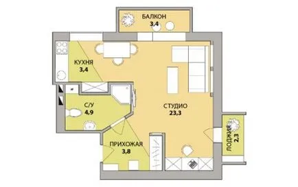 Design-ul cu doua dormitoare apartamente, opțiuni