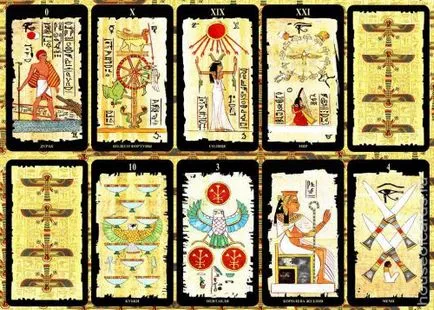 Egiptean sensul Tarotul fiecărei cărți, punți de interpretare specii