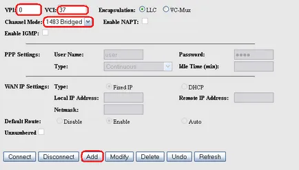 Keresztezés 5633ne - beállítás az Internet (útvonal mód) IP-TV