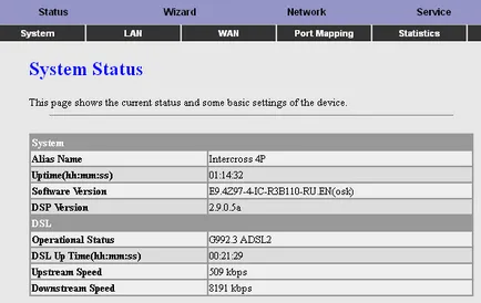 Keresztezés 5633ne - beállítás az Internet (útvonal mód) IP-TV