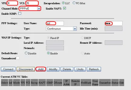 Keresztezés 5633ne - beállítás az Internet (útvonal mód) IP-TV