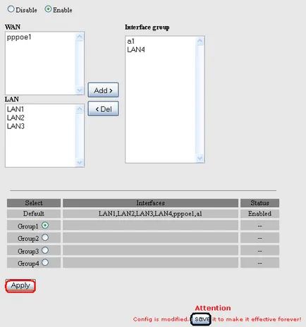 Keresztezés 5633ne - beállítás az Internet (útvonal mód) IP-TV