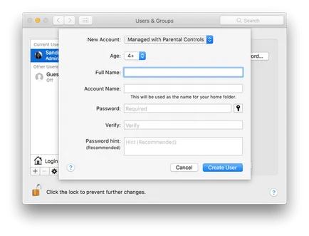 Как да се създаде родителски контрол за Mac