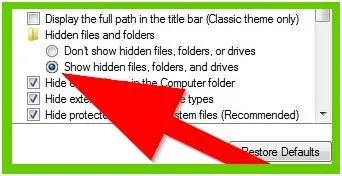 Cum se afișează folderele ascunse în Windows 7