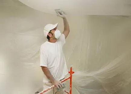 Как да се подготвите за таван боядисване с латексова боя, за да нарисува след варосване, да реабилитират, за да