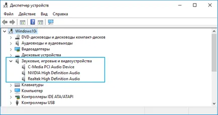 Cum se instalează driverul de sunet pe Windows 10 de la dezvoltator