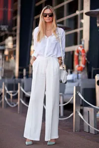 Hogyan néz ki jól a fehér nadrág divatos árnyalatok