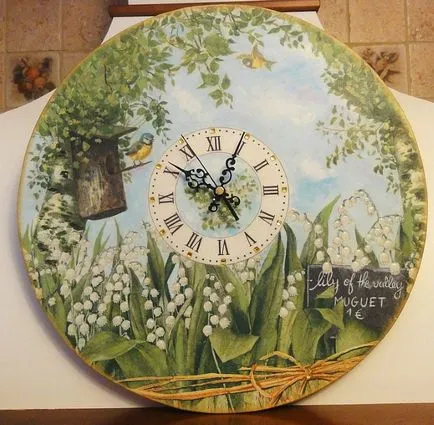 Festmények a stílus Provence, decoupage falióra és más mesterségek