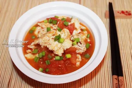 Китайски пържени яйца с домати (китайска храна рецепти със снимки)