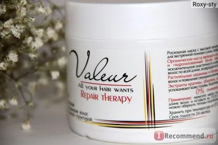 Hair Mask Liv Delano valeur regeneráló helyreállítani a sérült szerkezet -