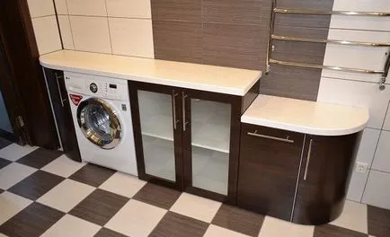 Fürdőszoba bútorok alatti szekrények mosógép, lapos kagyló és egyéb ötletek