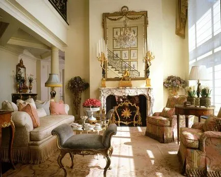 Francia stílus a belső egy lakás vagy ház, rusztikus, klasszikus és modern design
